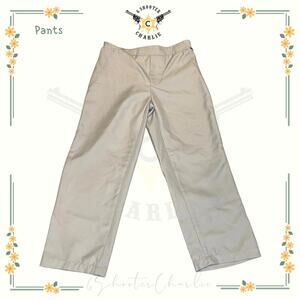 Boys Lee Slim Fit Khaki Polyester Straight Leg Pants Size 5 22 x 18.5